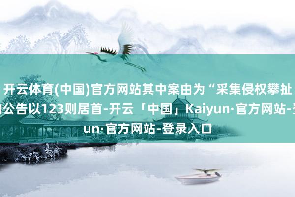 开云体育(中国)官方网站其中案由为“采集侵权攀扯纠纷”的公告以123则居首-开云「中国」Kaiyun·官方网站-登录入口