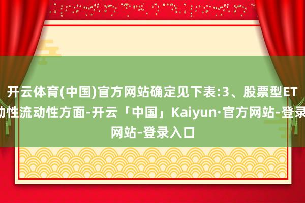 开云体育(中国)官方网站确定见下表:3、股票型ETF流动性流动性方面-开云「中国」Kaiyun·官方网站-登录入口