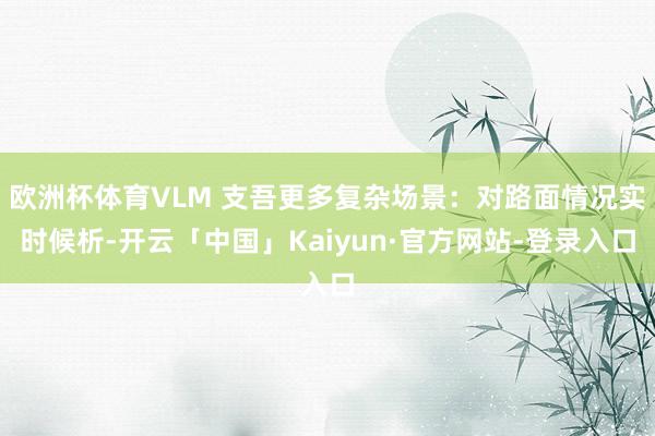 欧洲杯体育VLM 支吾更多复杂场景：对路面情况实时候析-开云「中国」Kaiyun·官方网站-登录入口