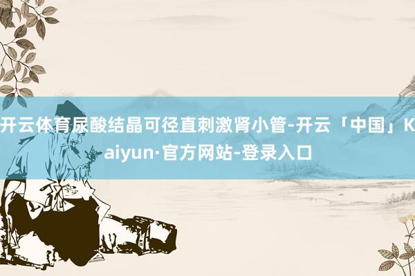 开云体育尿酸结晶可径直刺激肾小管-开云「中国」Kaiyun·官方网站-登录入口