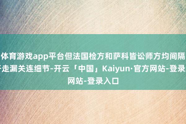 体育游戏app平台但法国检方和萨科皆讼师方均间隔公开走漏关连细节-开云「中国」Kaiyun·官方网站-登录入口