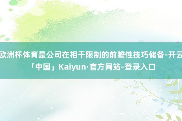 欧洲杯体育是公司在相干限制的前瞻性技巧储备-开云「中国」Kaiyun·官方网站-登录入口