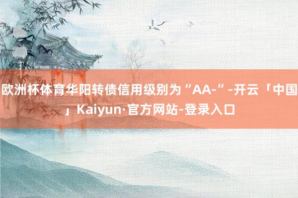 欧洲杯体育华阳转债信用级别为“AA-”-开云「中国」Kaiyun·官方网站-登录入口